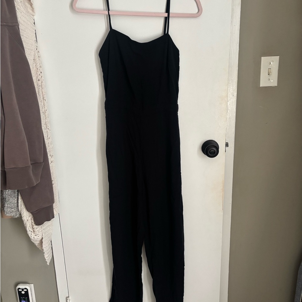 Abercrombie & Fitch Black Jumpsuit Linen Blend